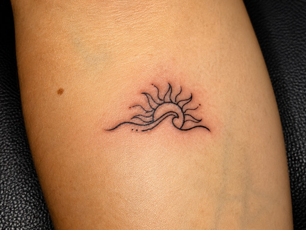 fine line sun beach tattoo dallas texas